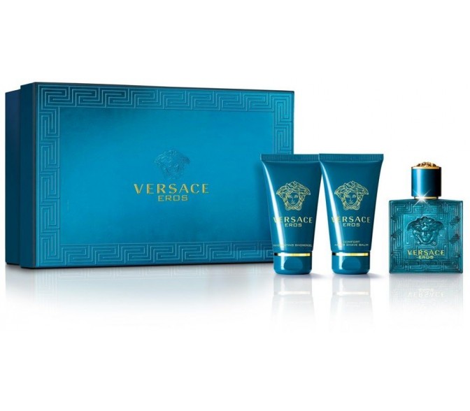 Подарочный набор Versace Eros (M) set (50ml edt+a/s balm 50ml+s/g 50ml)