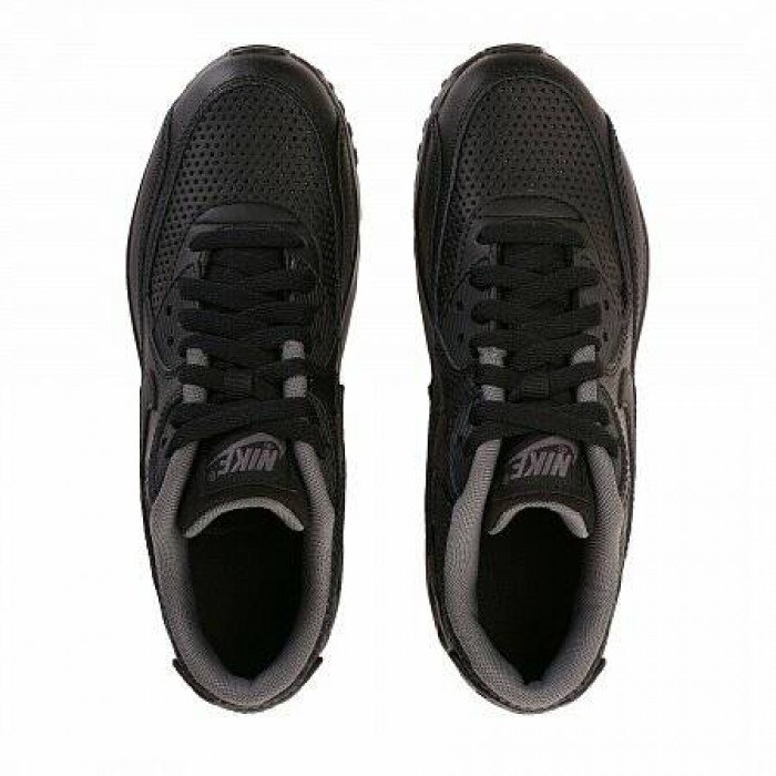 Кроссовки Nike NIKE AIR MAX 90 LEATHER (GS) (Цвет Black-Black-Dark Grey)